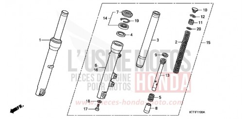FOURCHETTE AVANT SH125RA de 2010